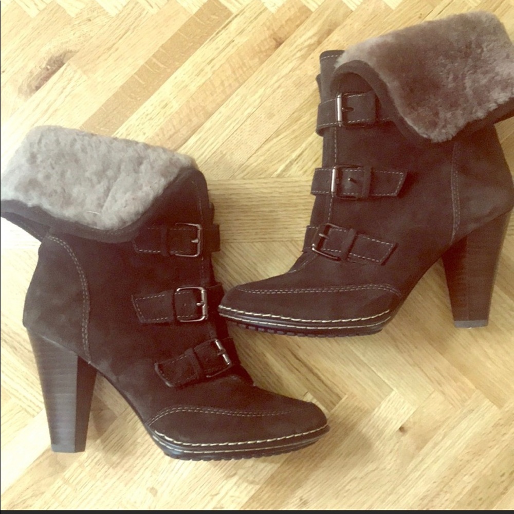 Sofft Brown Suede Heel Boot Booties 7.5